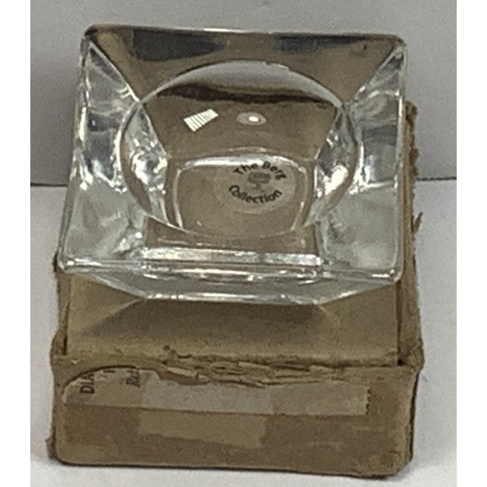 Vintage Clear Glass‎ Individual Open Salt Cellar, Square The Berg Collection